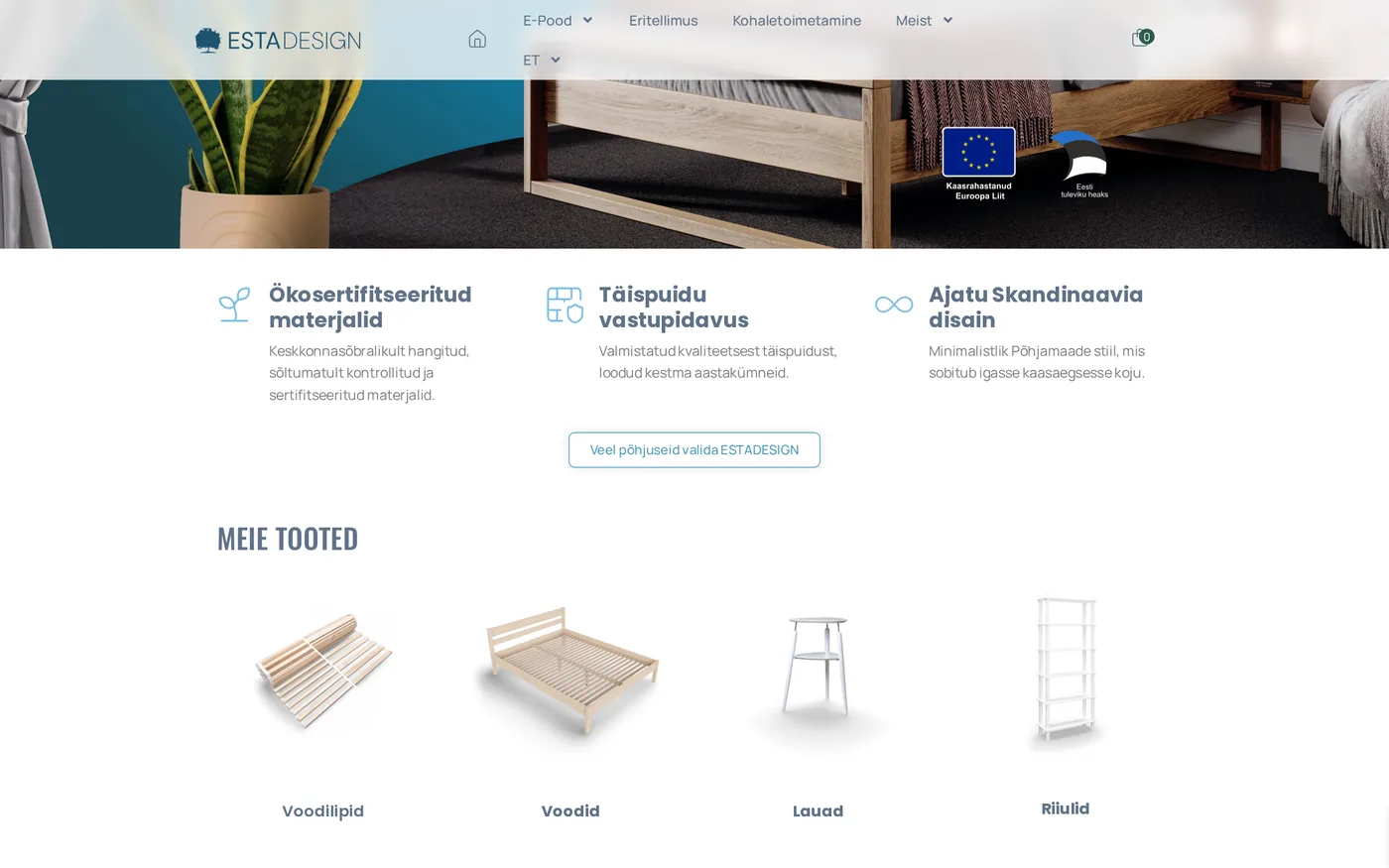 Tootekategooriad — voodid, liistud, lauad, riiulid