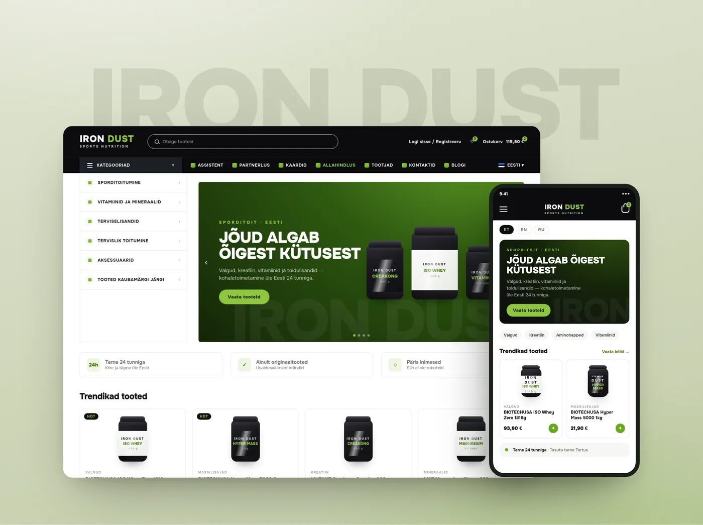 IRON DUST — Sporditoidu e-pood