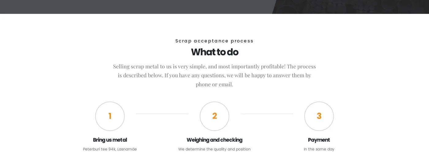 Selling scrap in three steps: bring it, we weigh it, money the same day