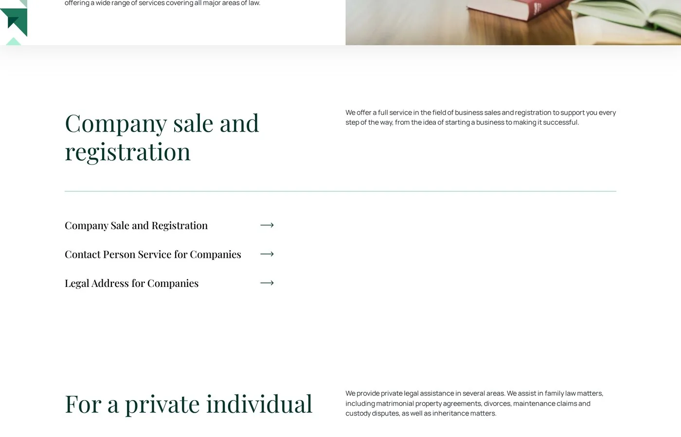 The service catalogue — three tabs by audience